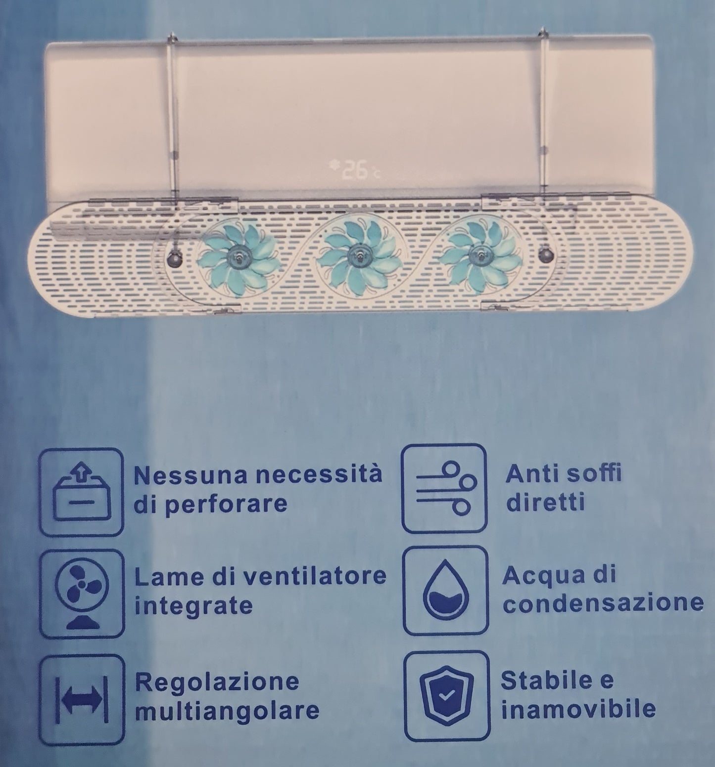 DEFLETTORE PER CONDIZIONATORE | con ventole per deviare l'aria