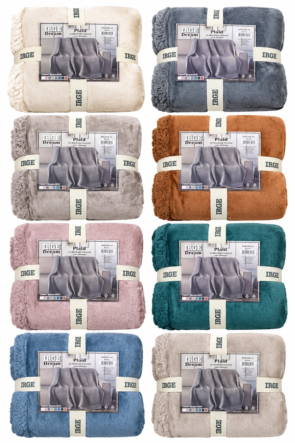 PLAID IRGE 1 PIAZZA E MEZZO | in morbida flannel con sherpa