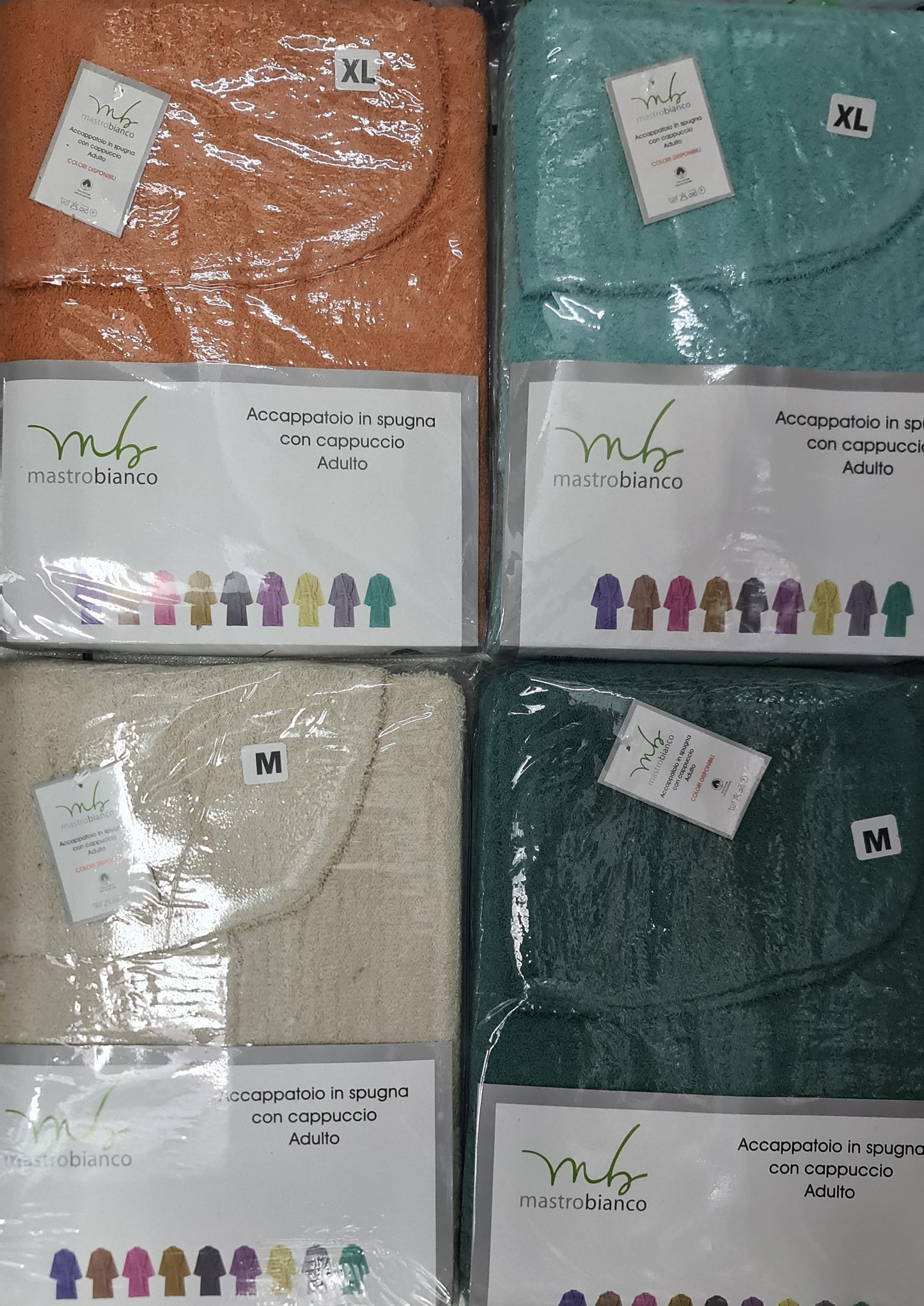 ACCAPPATOIO UNISEX ADULTO IN SPUGNA |con cappuccio di MASTRO BIANCO