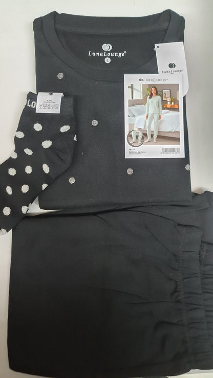 PIGIAMA DONNA + CALZINI art. HELDA | firmato luna longe in caldo cotone