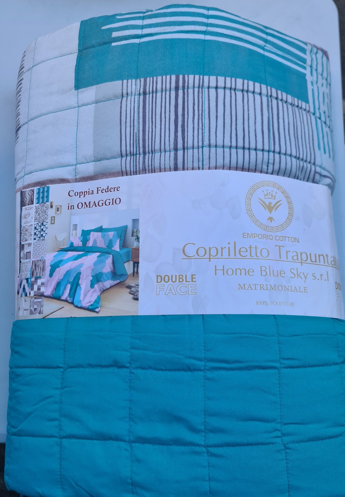 TRAPUNTINO MATRIMONIALE | + 2 federe in coordinato in regalo