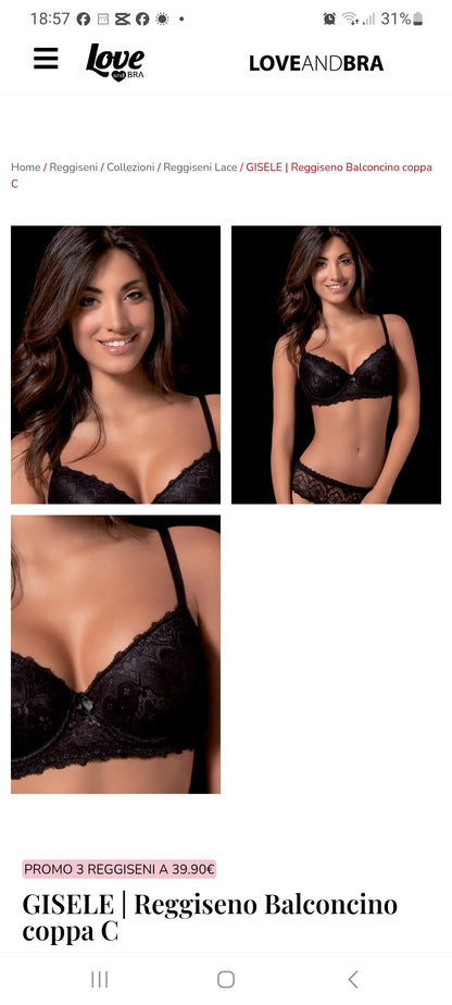 GISELE | Reggiseno Balconcino coppa C