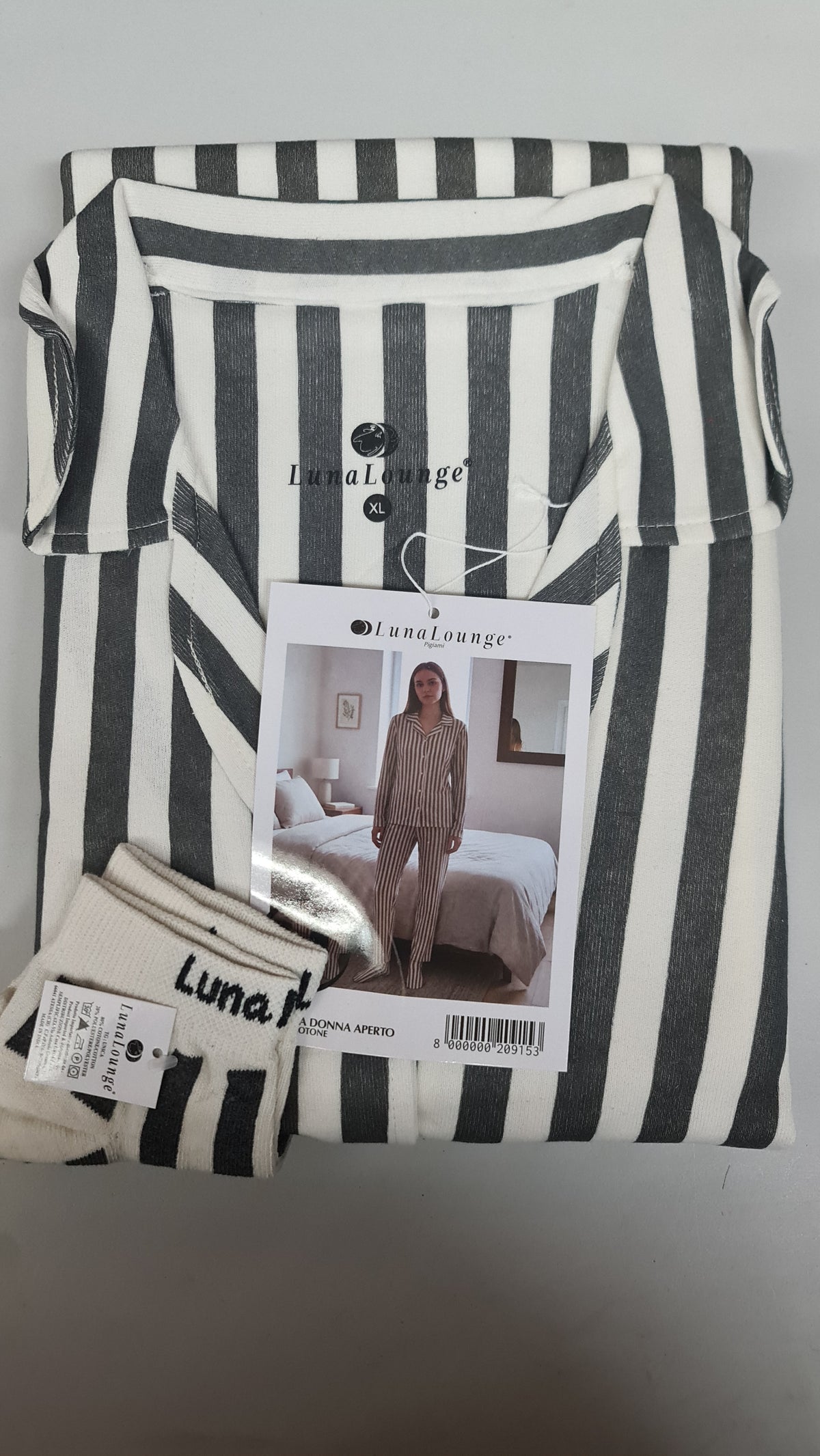 PIGIAMA DONNA + CALZINI art. MECREN | firmato luna longe in caldo cotone aperto avanti