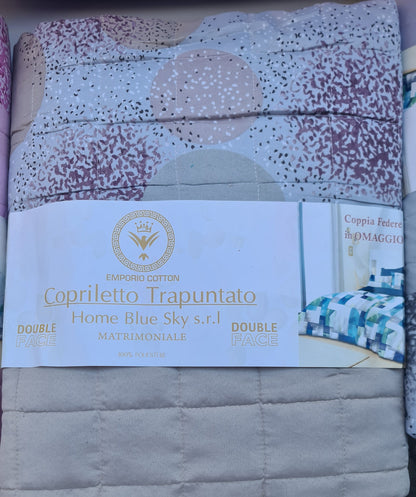 TRAPUNTINO MATRIMONIALE | + 2 federe in coordinato in regalo