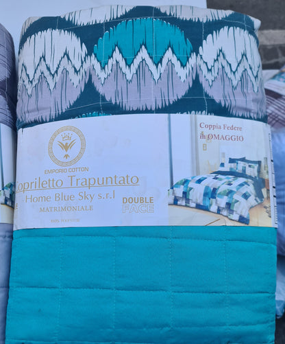 TRAPUNTINO MATRIMONIALE | + 2 federe in coordinato in regalo