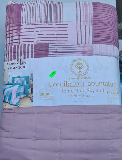 TRAPUNTINO MATRIMONIALE | + 2 federe in coordinato in regalo