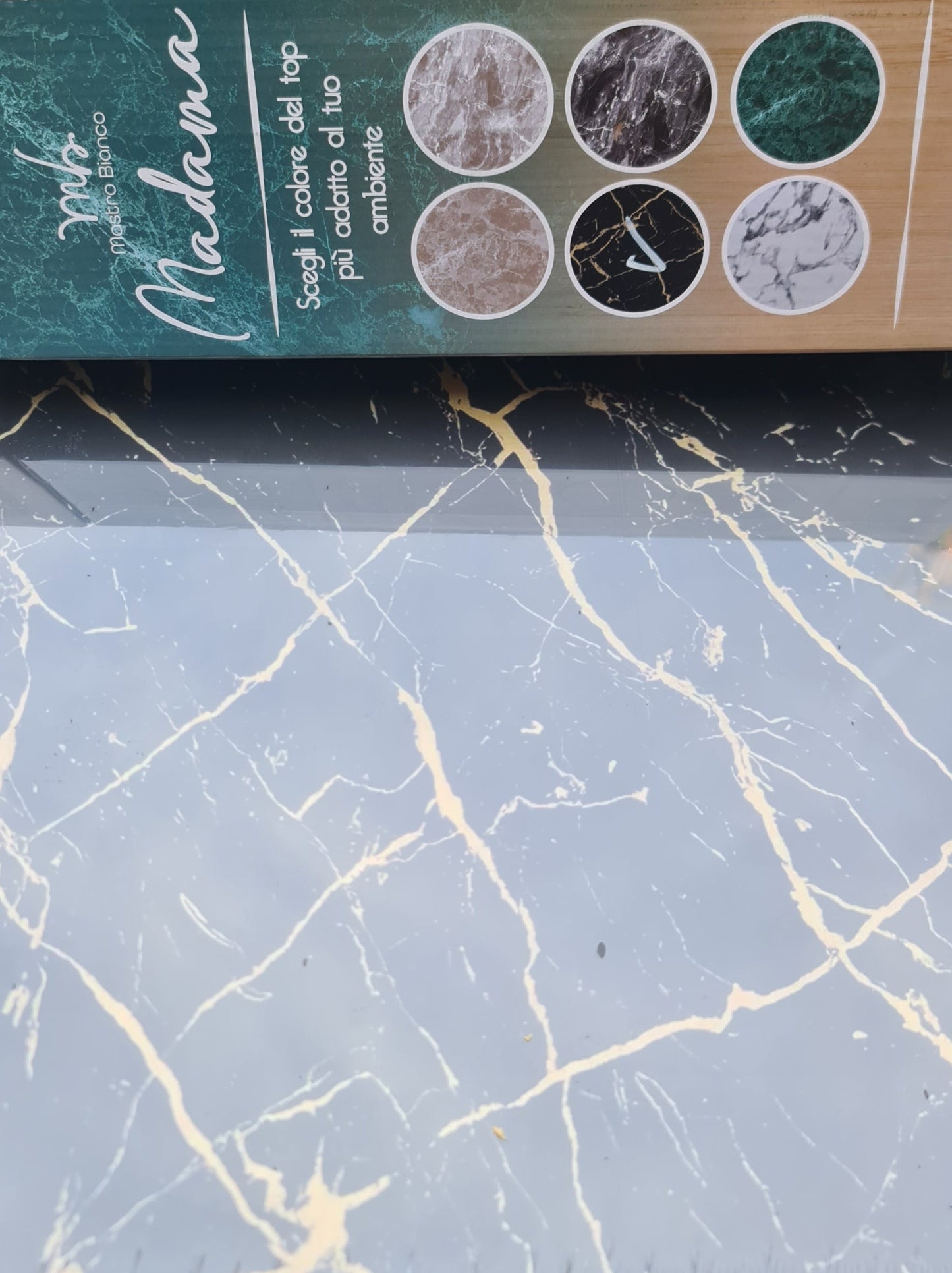 PORTA CIALDE MASTRO BIANCO | in legno di bamboo e vetro effetto marmo