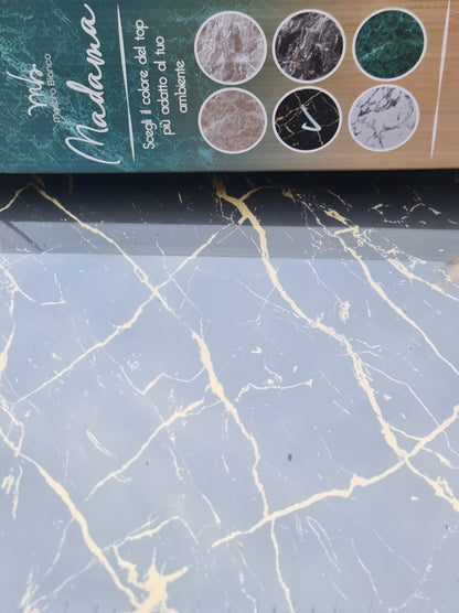 PORTA CIALDE MASTRO BIANCO | in legno di bamboo e vetro effetto marmo