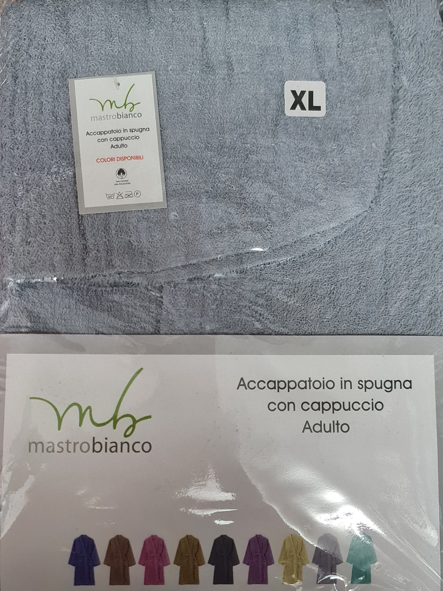 ACCAPPATOIO UNISEX ADULTO IN SPUGNA |con cappuccio di MASTRO BIANCO