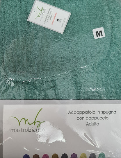 ACCAPPATOIO UNISEX ADULTO IN SPUGNA |con cappuccio di MASTRO BIANCO