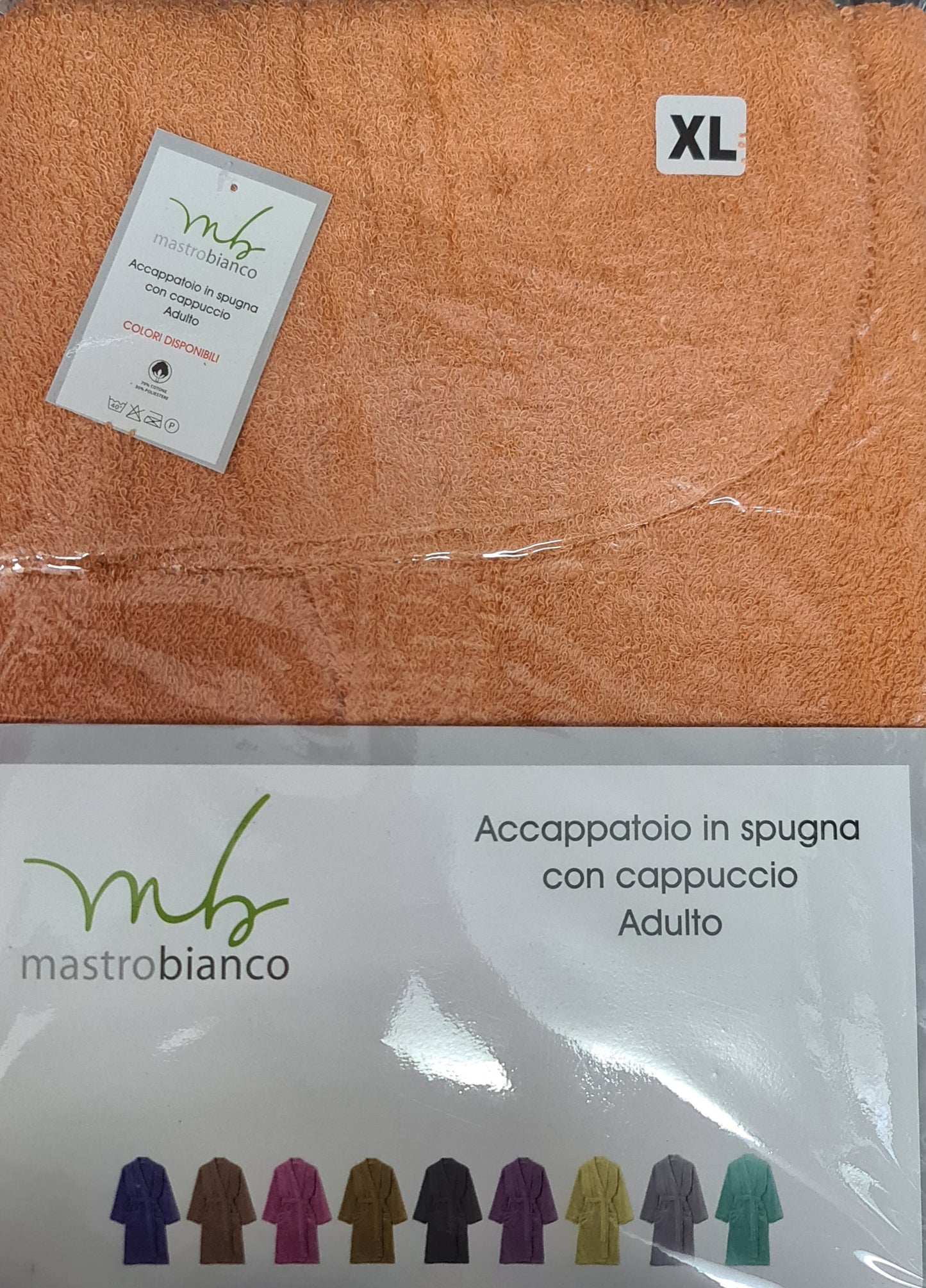 ACCAPPATOIO UNISEX ADULTO IN SPUGNA |con cappuccio di MASTRO BIANCO