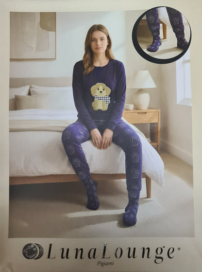 PIGIAMA DONNA + CALZINI art. MORFEA  | firmato luna longe in caldo cotone