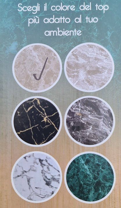 PORTA CIALDE MASTRO BIANCO | in legno di bamboo e vetro effetto marmo