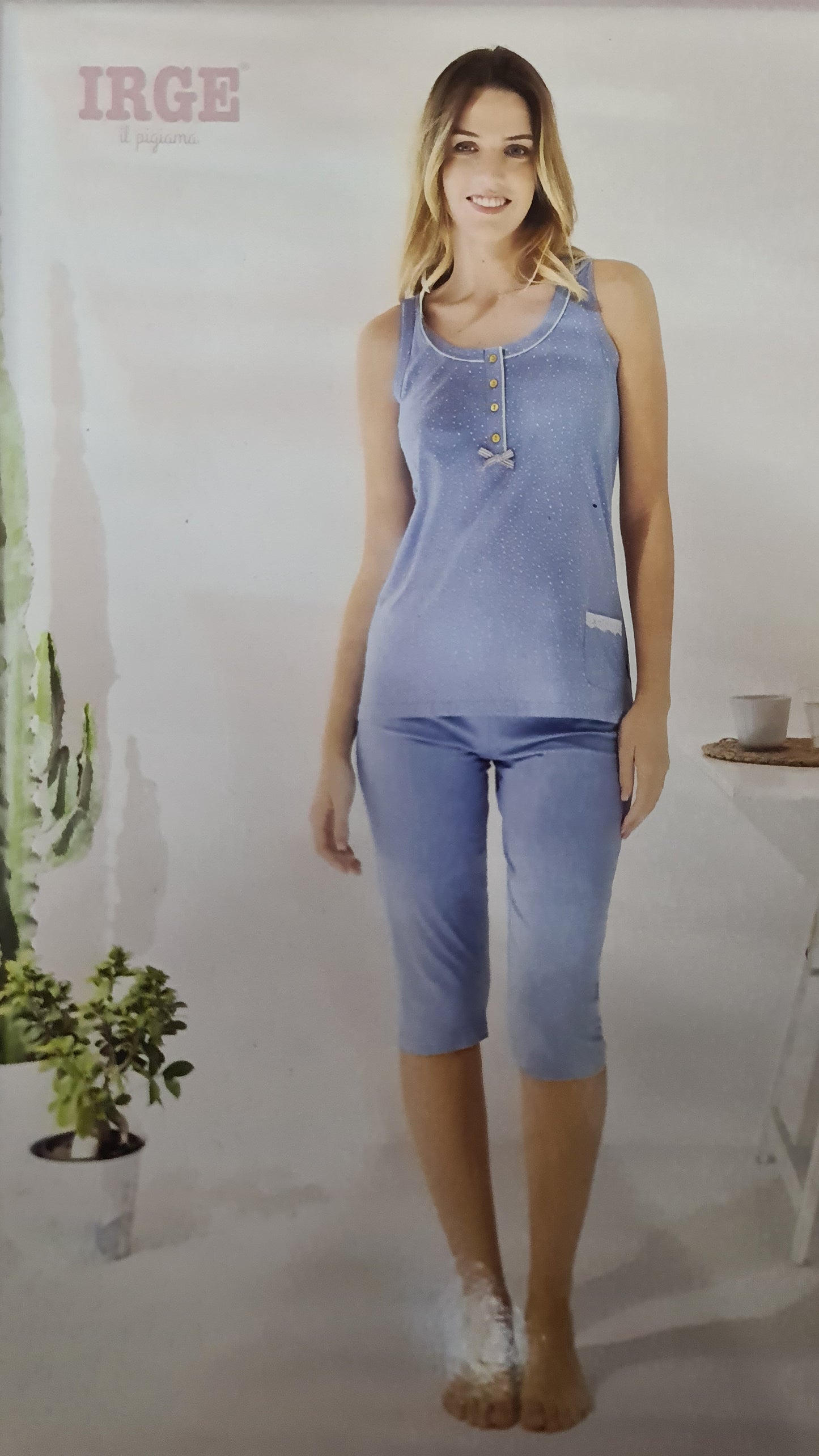 PIGIAMA IRGE DONNA art mic2029 | canotta spalla larga + bermuda in 2 colori