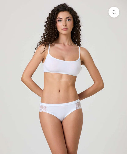 SLIP JADEA art.520  | in cotone modal con fascia e pizzo laterale