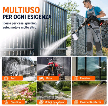 IDROPULITRICE ELETTRICA| ad Alta Pressione portatile con 2 batterie da 48V