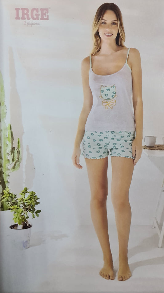 PIGIAMA IRGE DONNA art mic2043 | canotta spalla stretta + pantaloncino in 2 colori