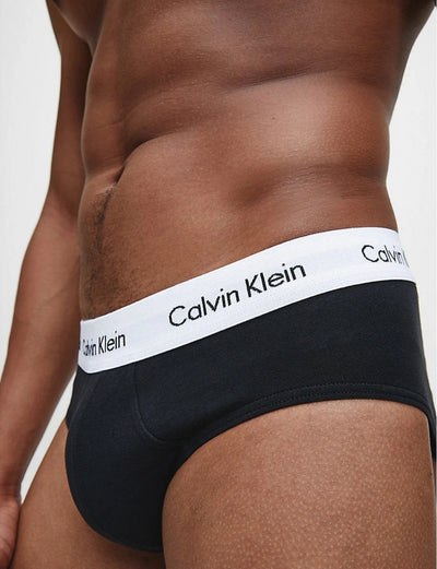 3 SLIP UOMO CALVIN KLEIN|total black con elastico bianco
