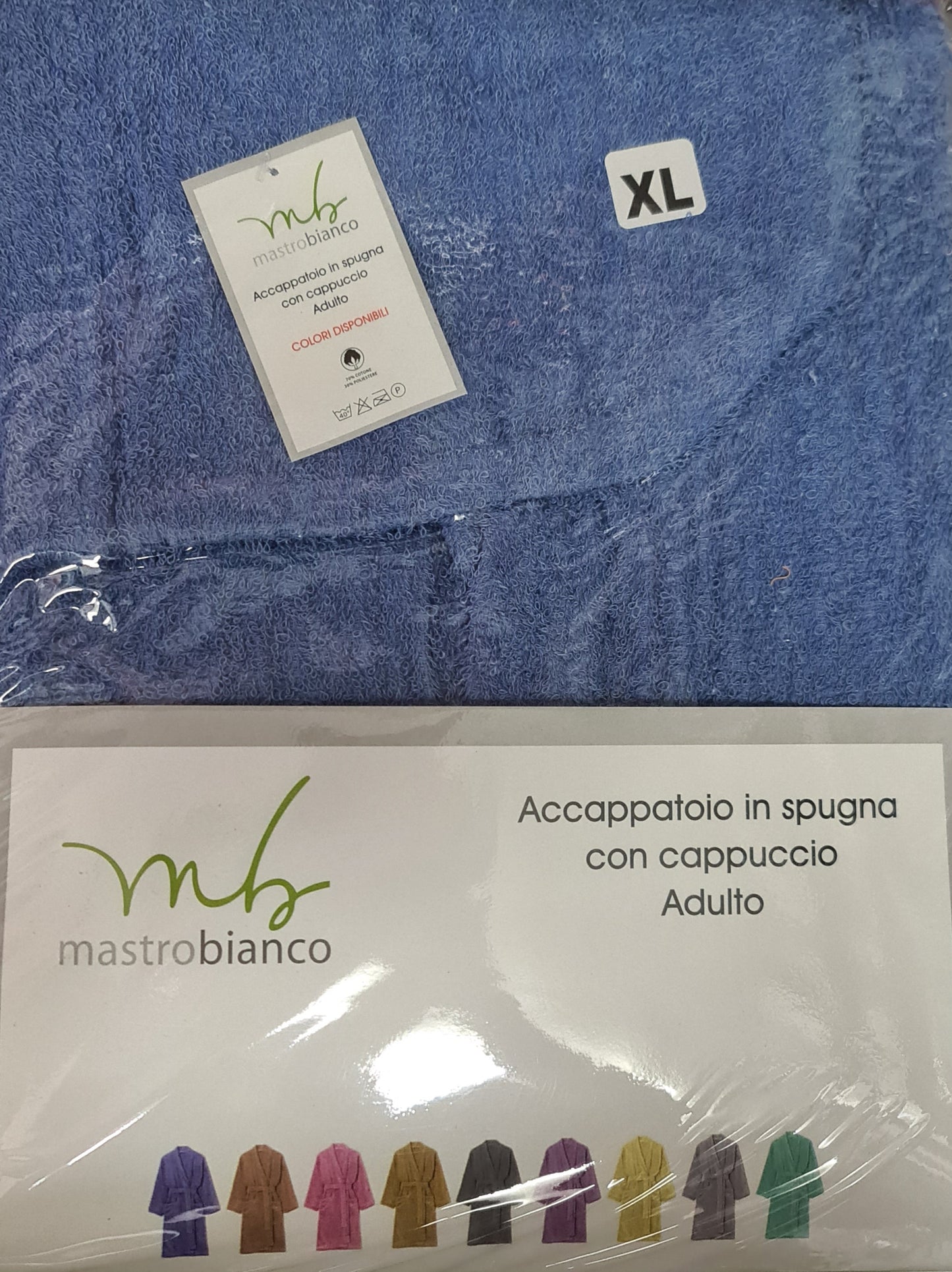 ACCAPPATOIO UNISEX ADULTO IN SPUGNA |con cappuccio di MASTRO BIANCO