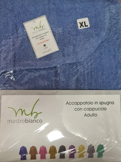 ACCAPPATOIO UNISEX ADULTO IN SPUGNA |con cappuccio di MASTRO BIANCO