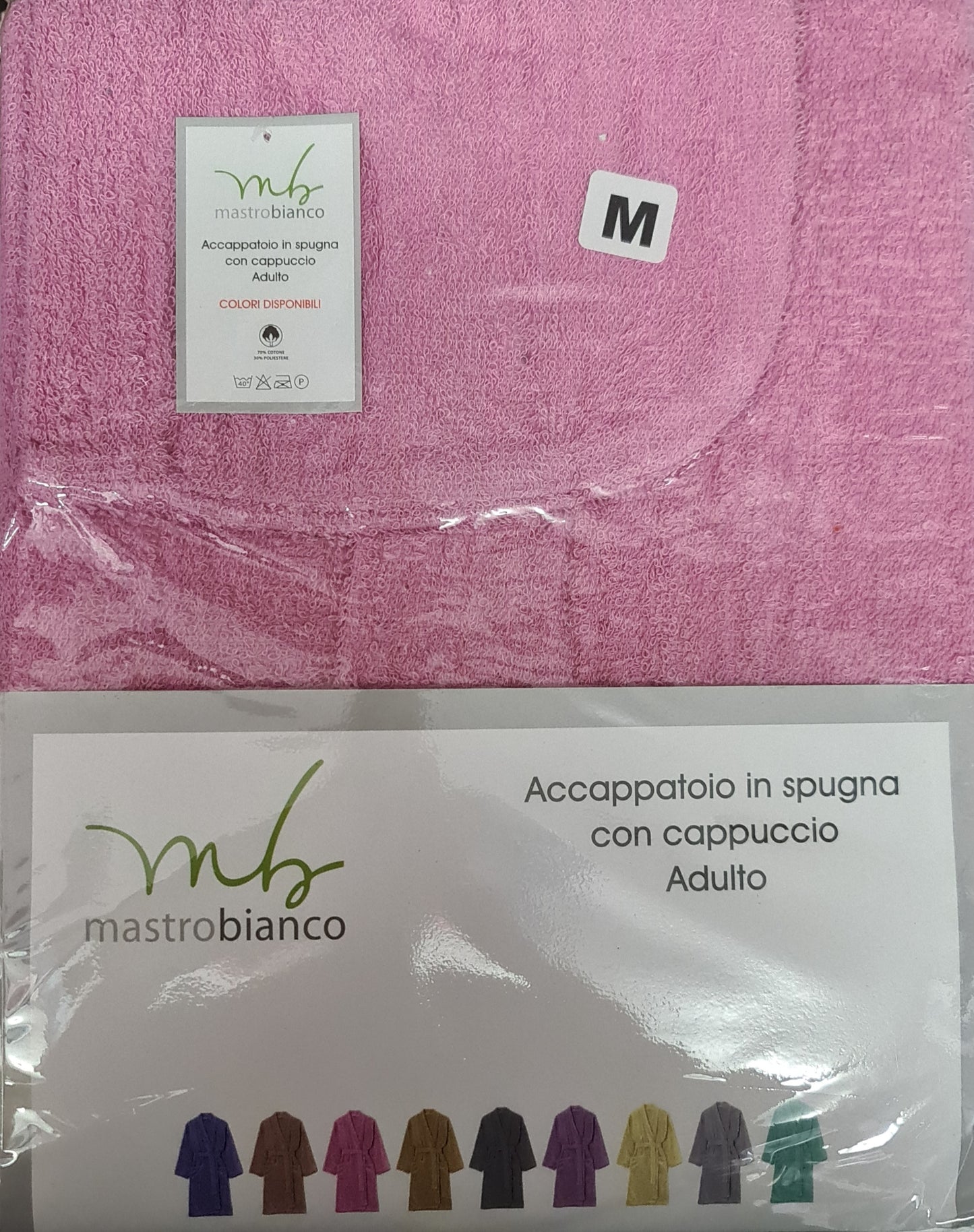 ACCAPPATOIO UNISEX ADULTO IN SPUGNA |con cappuccio di MASTRO BIANCO