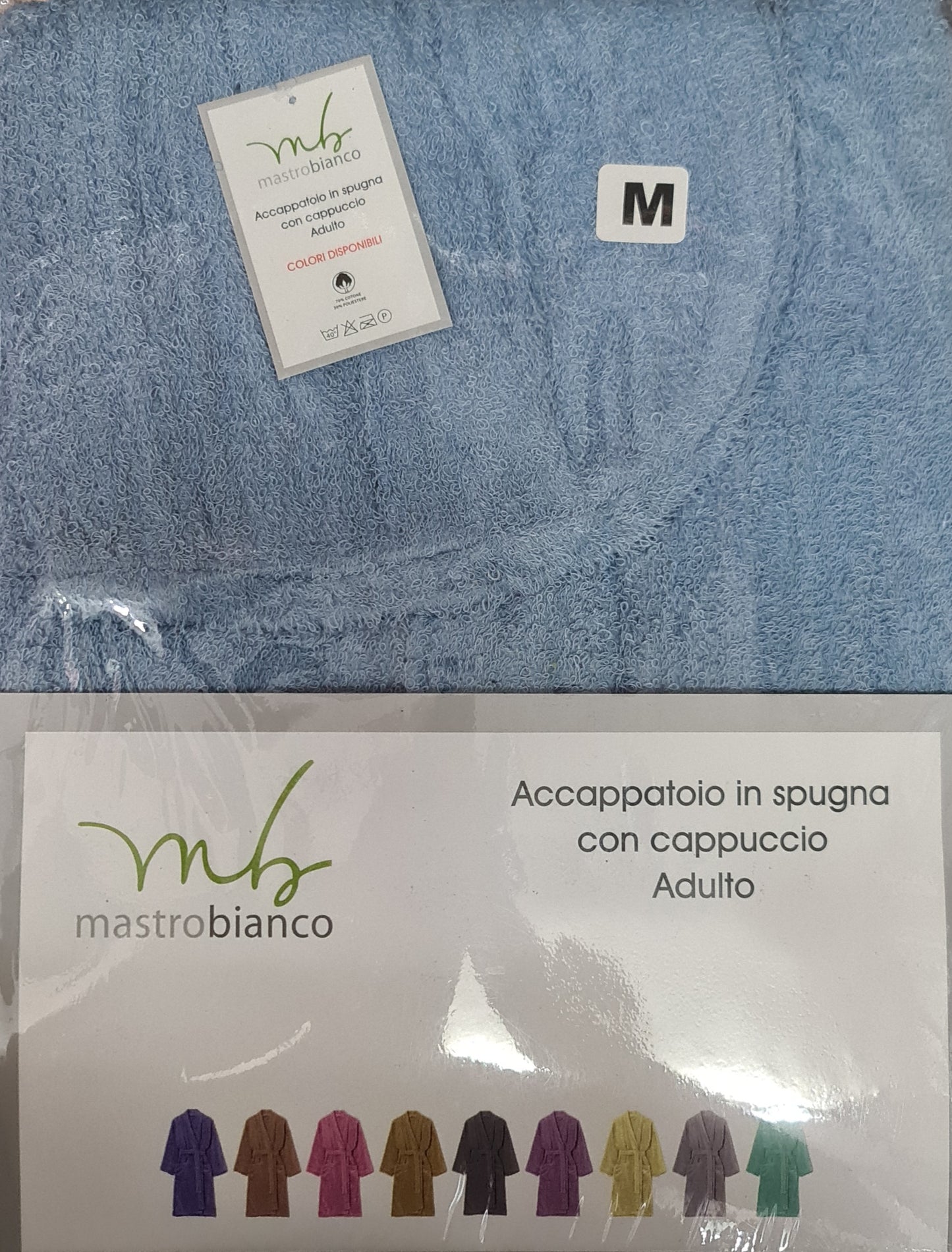 ACCAPPATOIO UNISEX ADULTO IN SPUGNA |con cappuccio di MASTRO BIANCO