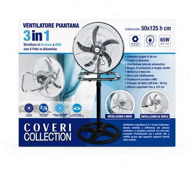VENTILATORE 3in1 |Enrico coveri a piantana adattabile in 3 posizioni diverse