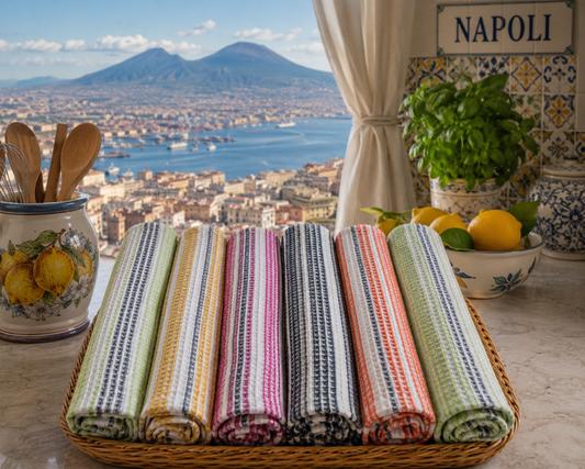 SET 6 STROFINACCI DA CUCINA |Tinti in filo a nido d'ape mastro bianco