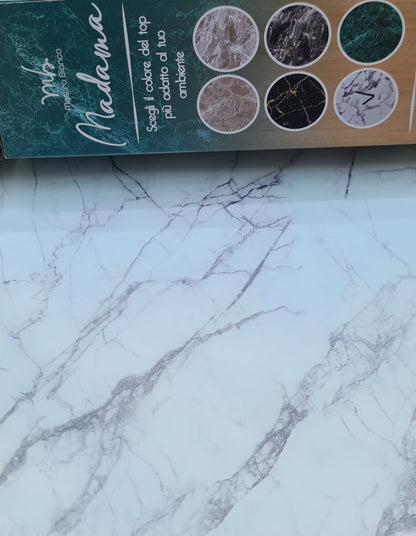 PORTA CIALDE MASTRO BIANCO | in legno di bamboo e vetro effetto marmo