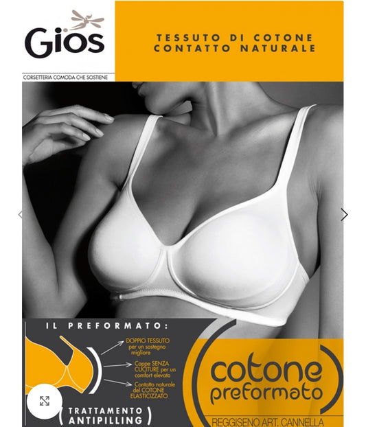 REGGISENO GIOS art. Cannella cup B | con coppe in doppio tessuto in cotone preformato