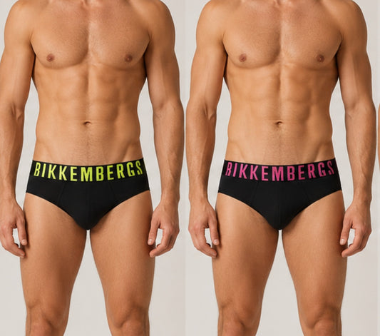 3 SLIP UOMO BIKKEMBERGS|con elastico "FLUO"