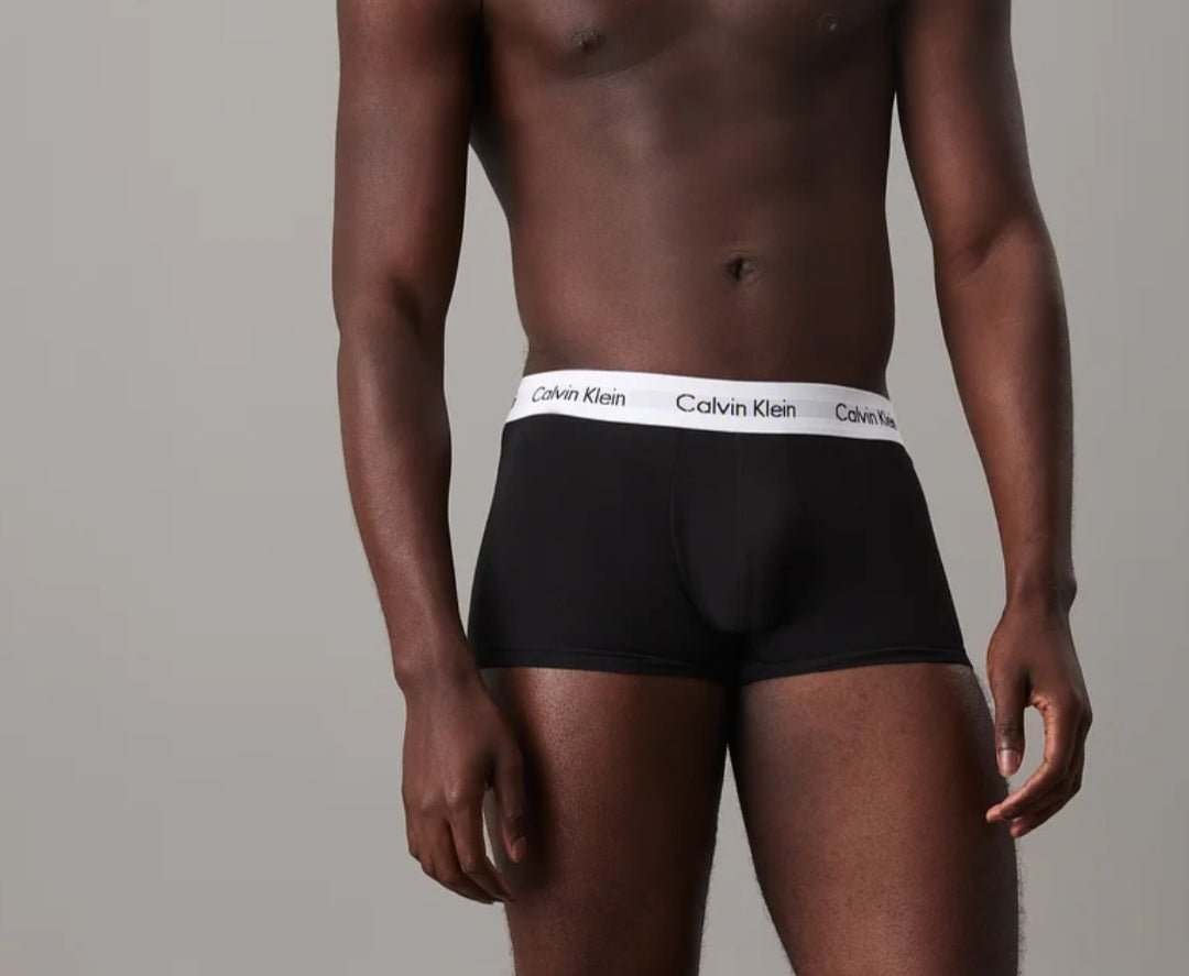 3 BOXER UOMO CALVIN KLEIN|total black con elastico bianco