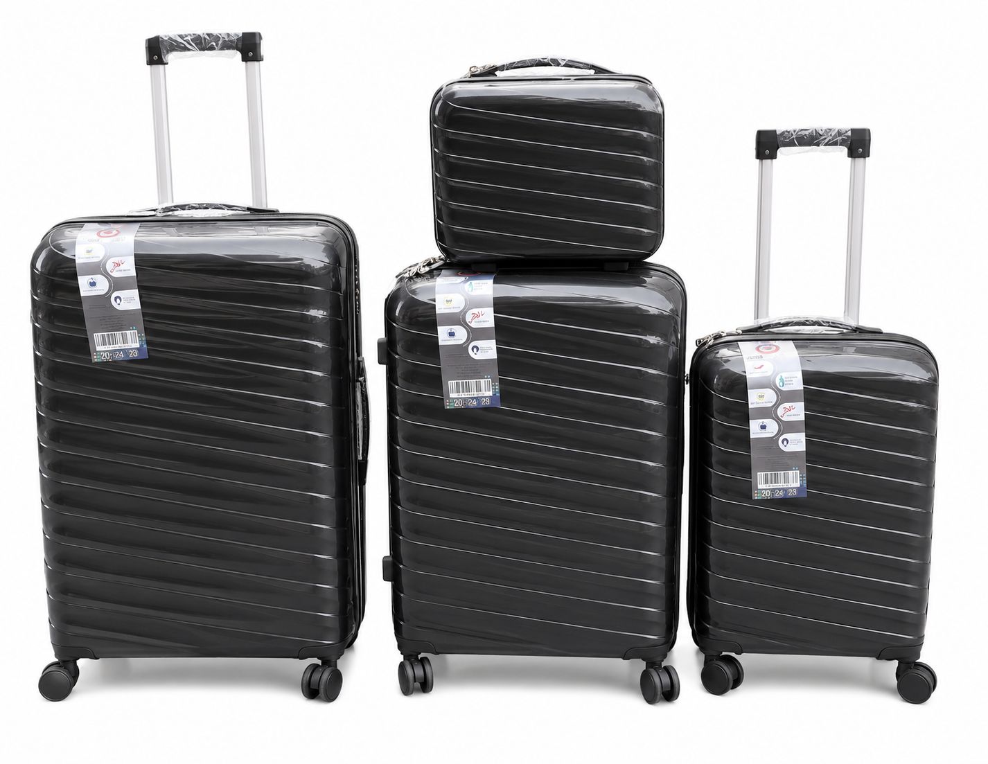 SET 4 VALIGIE | vari colori con bagaglio a mano con ruote removibili