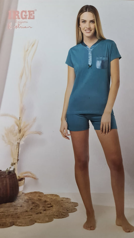 PIGIAMA IRGE DONNA art mic2310 | mezza manica +pantaloncino in 2 colori