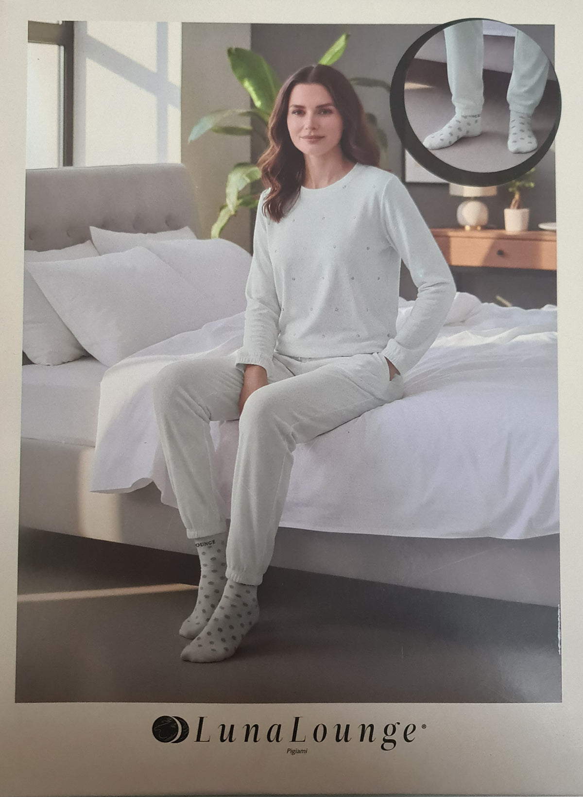 PIGIAMA DONNA + CALZINI art. HELDA | firmato luna longe in caldo cotone
