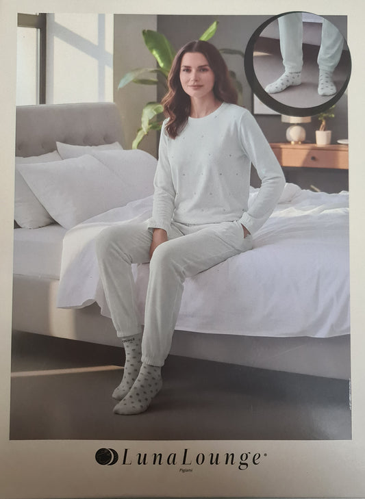 PIGIAMA DONNA + CALZINI art. HELDA | firmato luna longe in caldo cotone