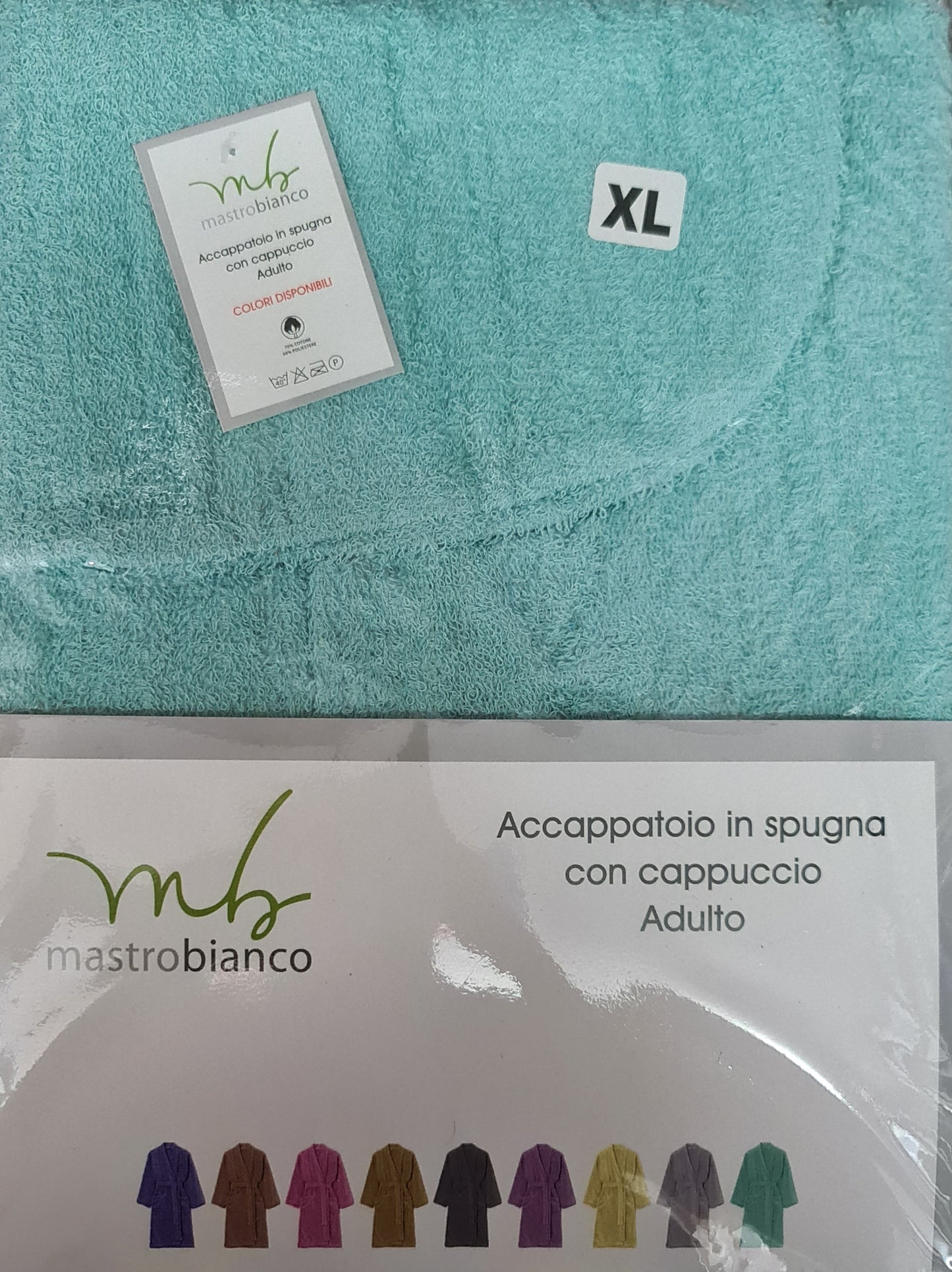 ACCAPPATOIO UNISEX ADULTO IN SPUGNA |con cappuccio di MASTRO BIANCO